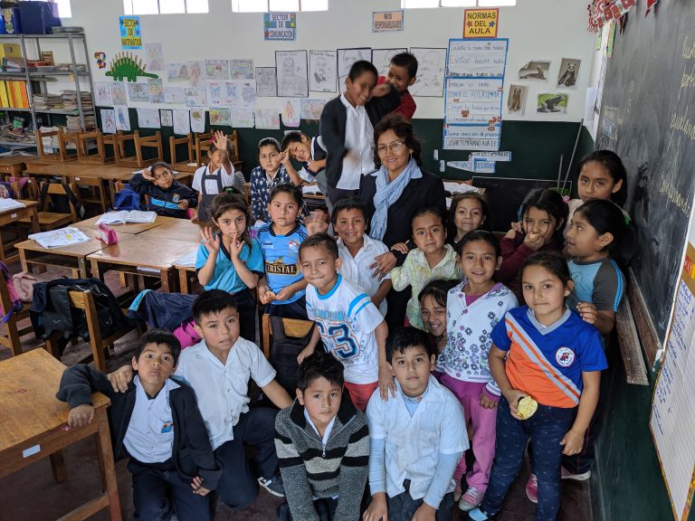 Jesi with some of her first grade students.