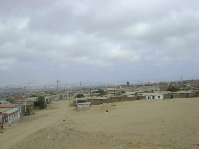 Typical street in shantytown at the edge of La Esperanza.